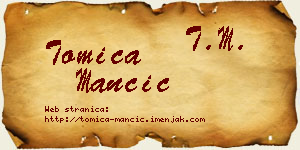 Tomica Mančić vizit kartica